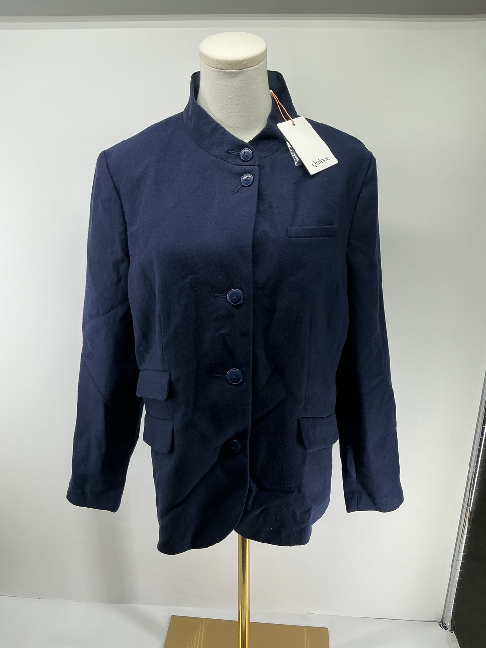 Italian Wool Stand Collar Blazer